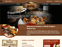 Tablet Screenshot of outlawsbarngrill.com